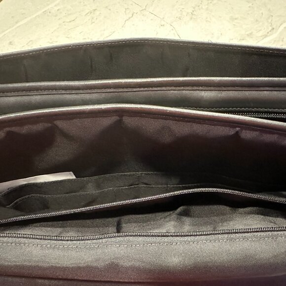 COACH Briefcase Black Leather Double Buckle Shoulder Strap Messenger Vintage - Picture 7 of 10